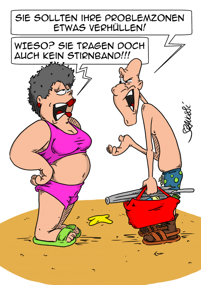 Cartoon: Am Strand 1