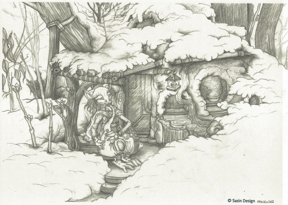 Illustration: Jurix Mischu spielt Wurzelsaxophon 3
