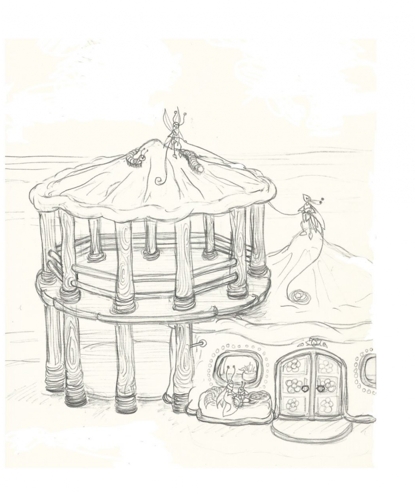 Illustration: Das Land von Ro, Ein Teil der Elfenfeste // Die kleine Festhalle 1