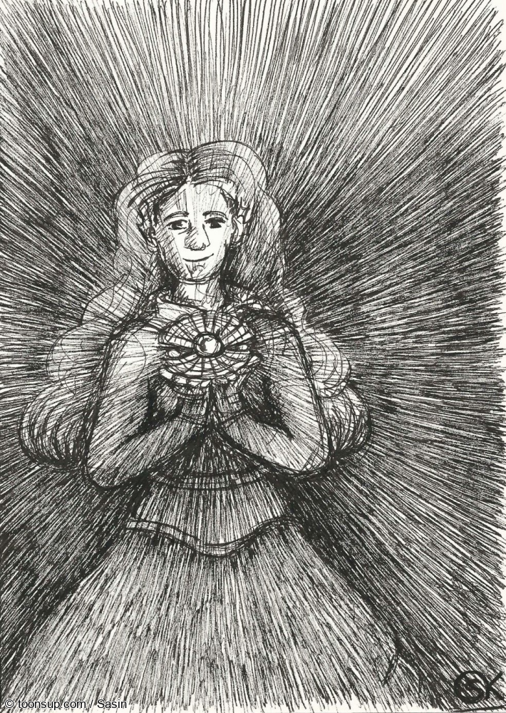 Illustration: Lichtmuschelträgerin 1