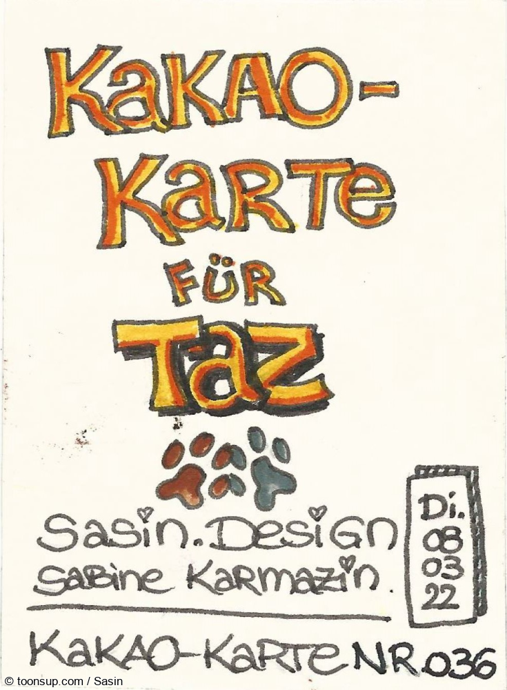 Illustration: KaKAO-Karte Nr. 036 - 4TaZ "Katzen sind ..." 3
