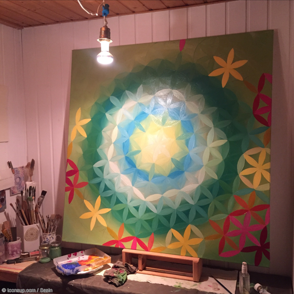 Photo: „Mandala à la Schreiber“ - Öl auf Leinwand 5