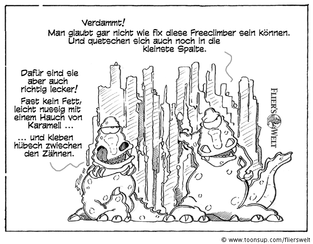 Cartoon: Monsters and Freeclimbers 1