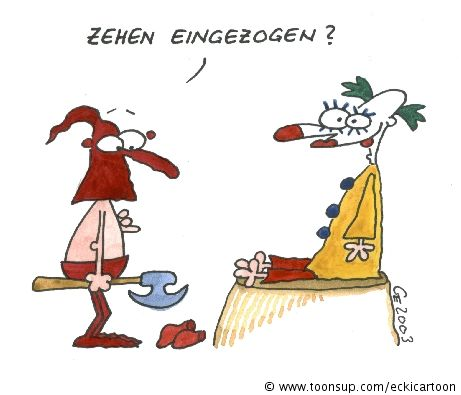 Cartoon: Zehen eingezogen 1