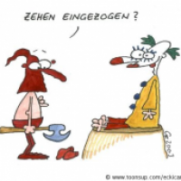 Zehen eingezogen