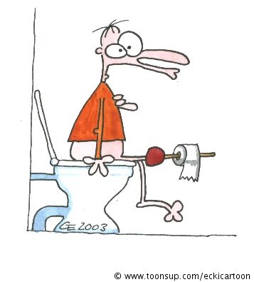 Cartoon: Holzbein - Toilette 1