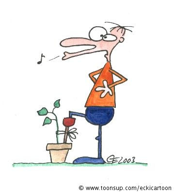 Cartoon: Holzbein - Pflanzstock 1