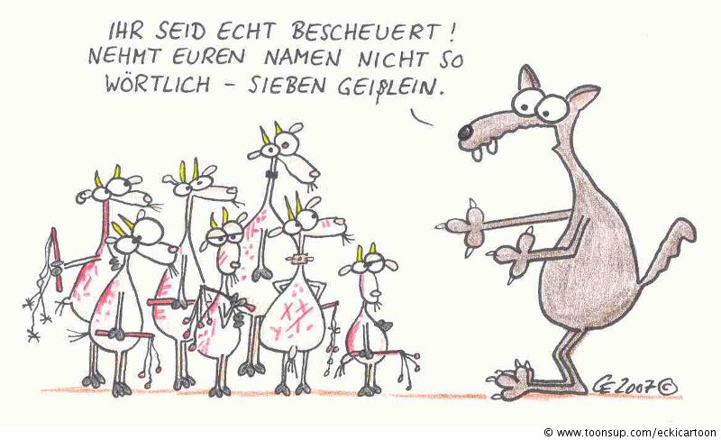 Cartoon: Der Wolf und die sieben Geißlein 1