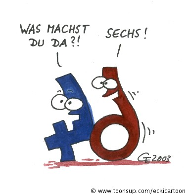 Cartoon: Vier und Sechs 1