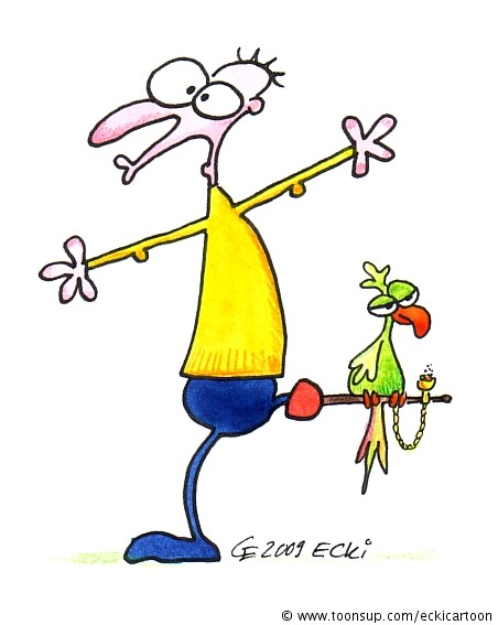 Cartoon: Holzbein - Papagei 1