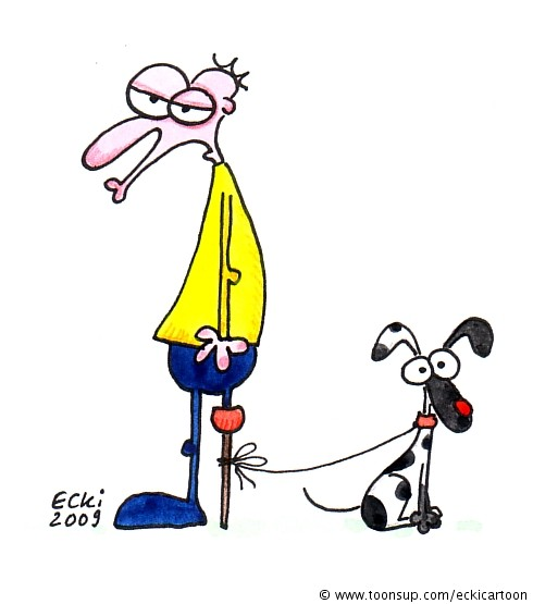 Cartoon: Holzbein - Hund 1