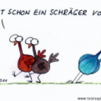 Schräger Vogel