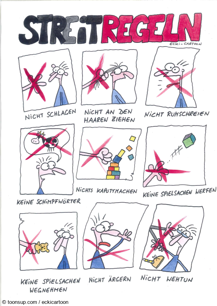 Cartoon: Streitregeln 1