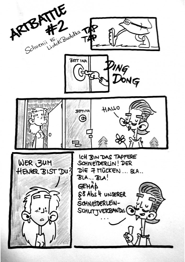 Comic: ART BATTLE RUNDE 2 | SCHOENII vs. LIDDLBUDDHA 1