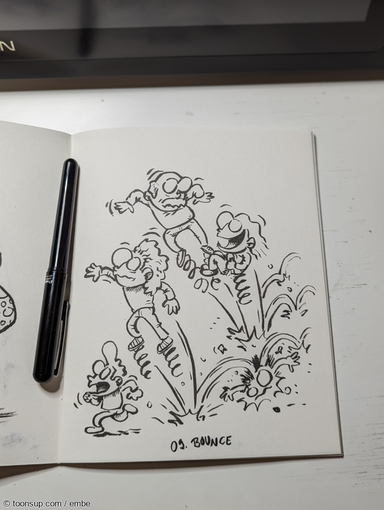 Illustration: 09. Bounce -Inktober 1