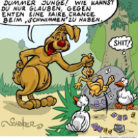 Der schwimmende Hase