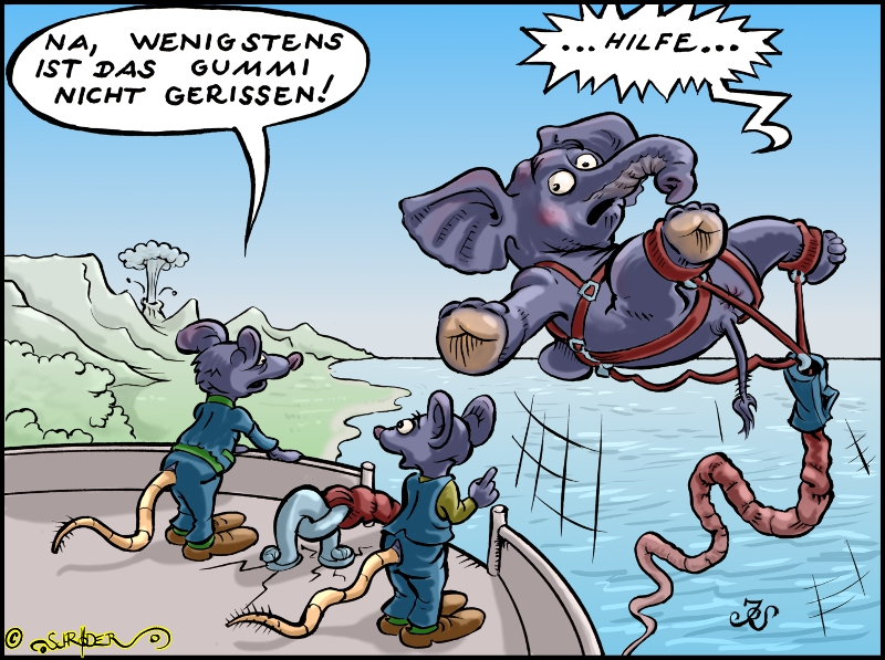 Cartoon: Elefantenbungee 1
