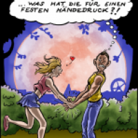 Ein romantischer Händedruck