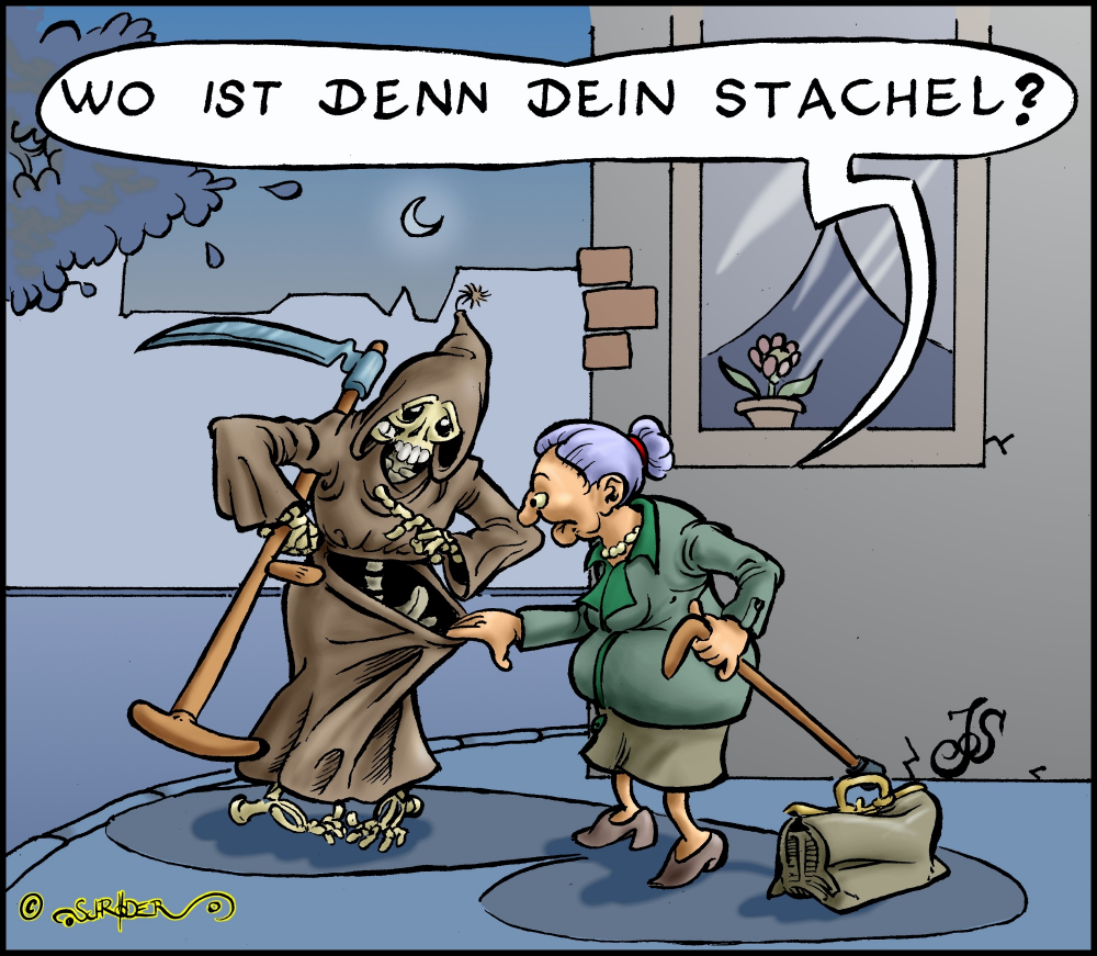 Cartoon: Tod, wo ist dein Stachel? 1