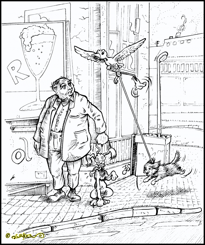Cartoon: Gassi gehen 1