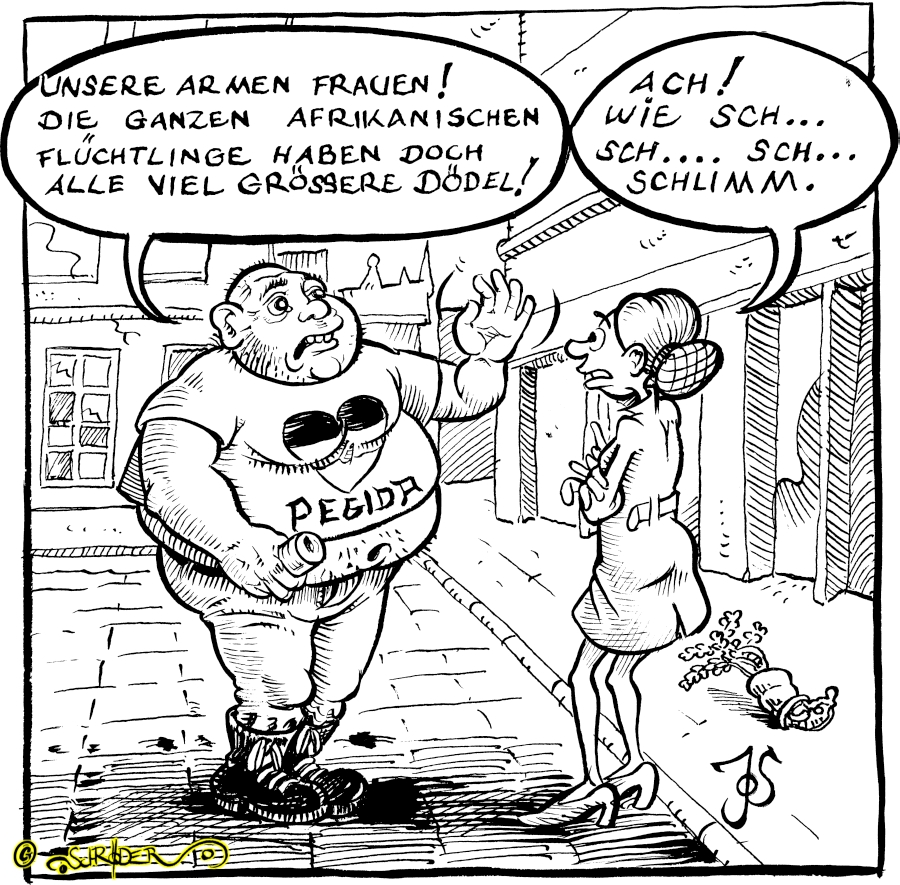 Cartoon: Penisneid, das große P in PEGIDA 1