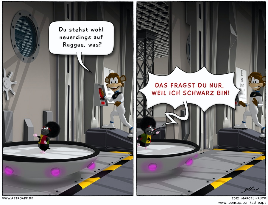 Cartoon: Astro Ape und Mole - Missverständnis 1