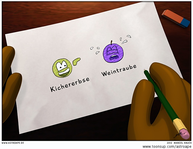 Cartoon: Gemüse vs. Obst 1