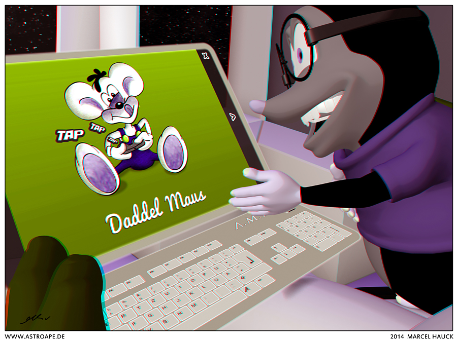 Cartoon: Astroape - Daddelmaus 1