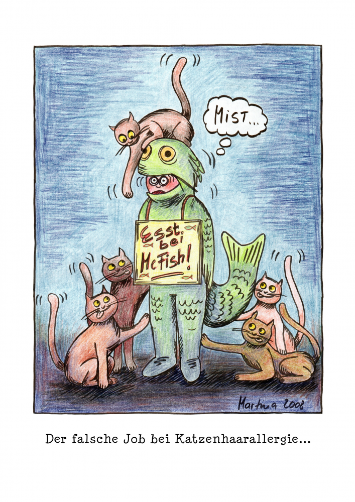 Cartoon: Katzenhaarallergie 1