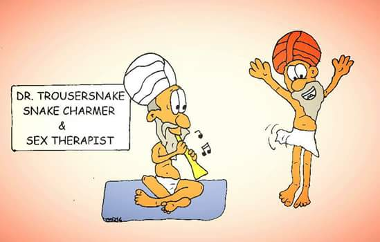 Cartoon: Snake charmer 1