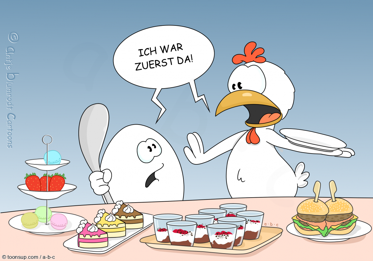 Cartoon: Henne-Ei-Problem 1