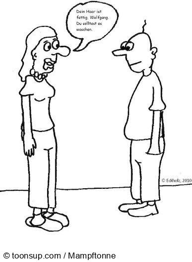 Cartoon: Fettiges Haar... 1