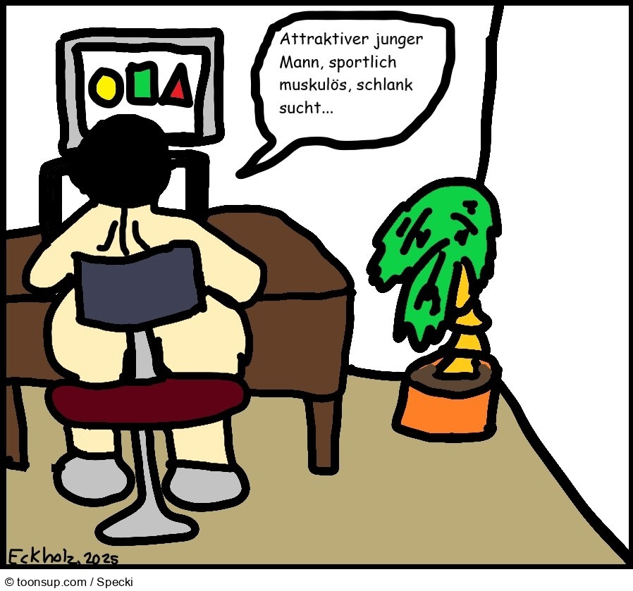Cartoon: Attraktiver junger Mann sucht... 1
