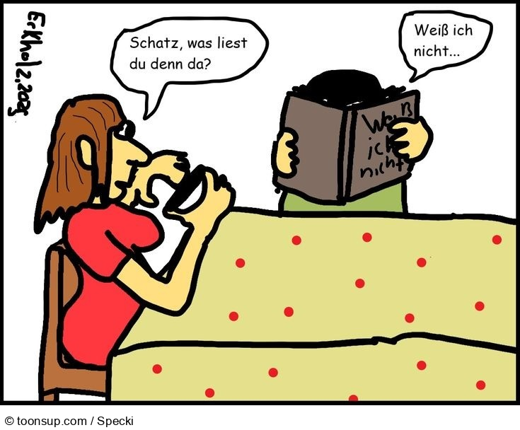 Cartoon: Was liest du denn da? 1