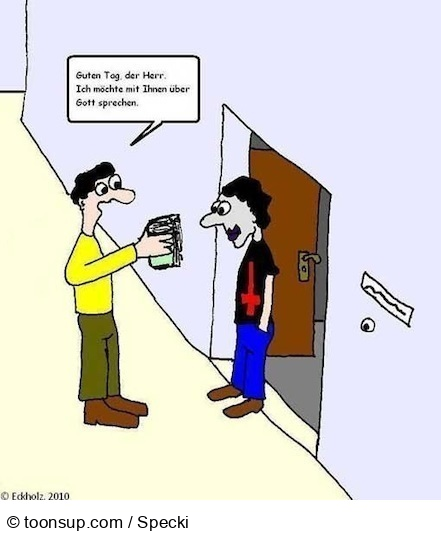 Cartoon: Haustürmission... 1