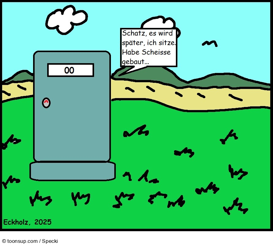 Cartoon: Ich sitze... 1