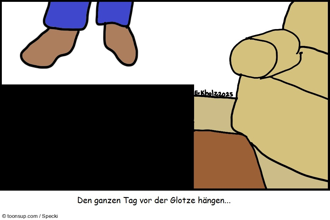 Cartoon: Den ganzen Tag vor der Glotze hängen... 1