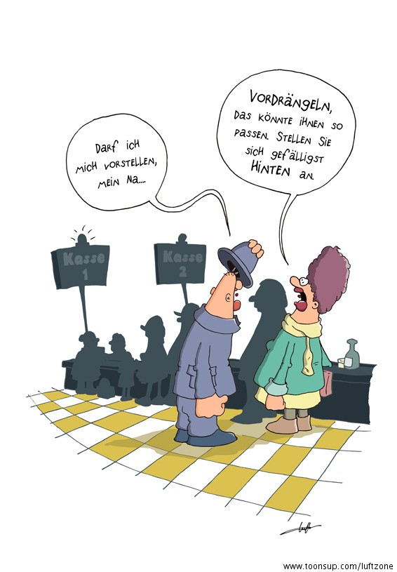 Cartoon: Vordrängeln 1