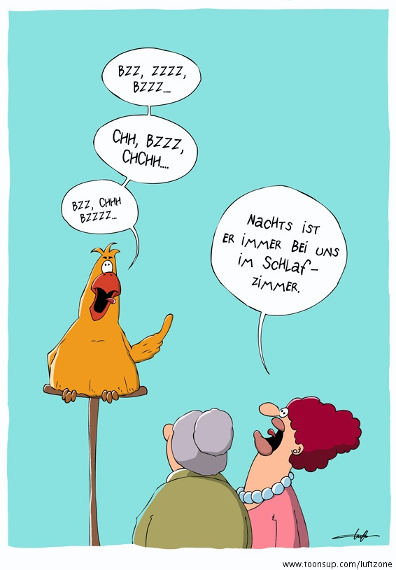 Cartoon: Schnarchender Papagei 1