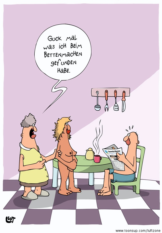 Cartoon: Bettenmachen 1