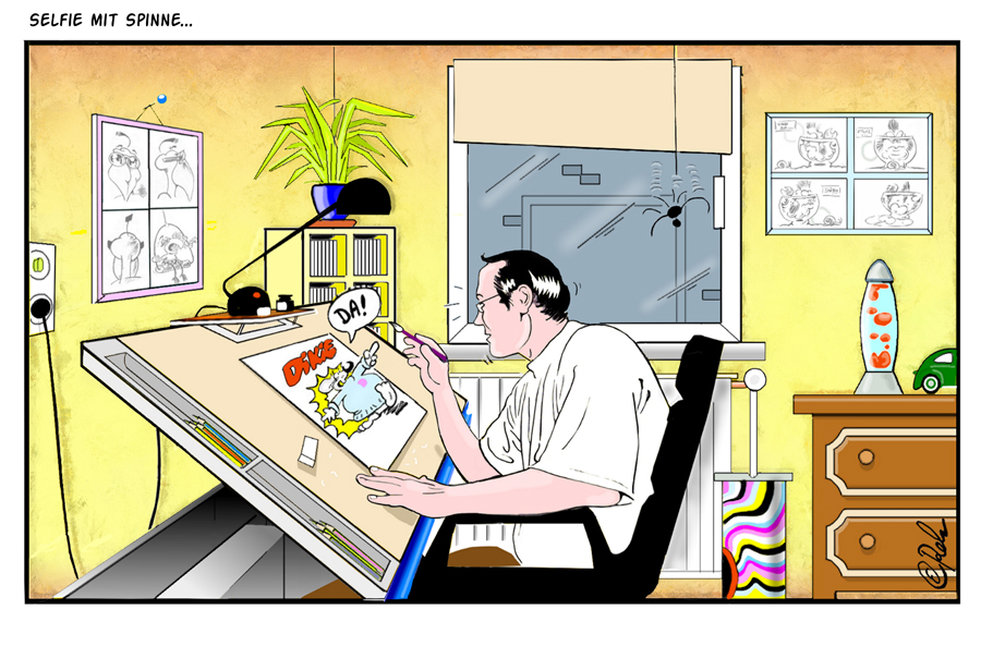 Cartoon: Selfie mit Spinne 1