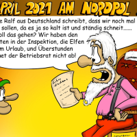 Cartoon: April am Nordpol 1