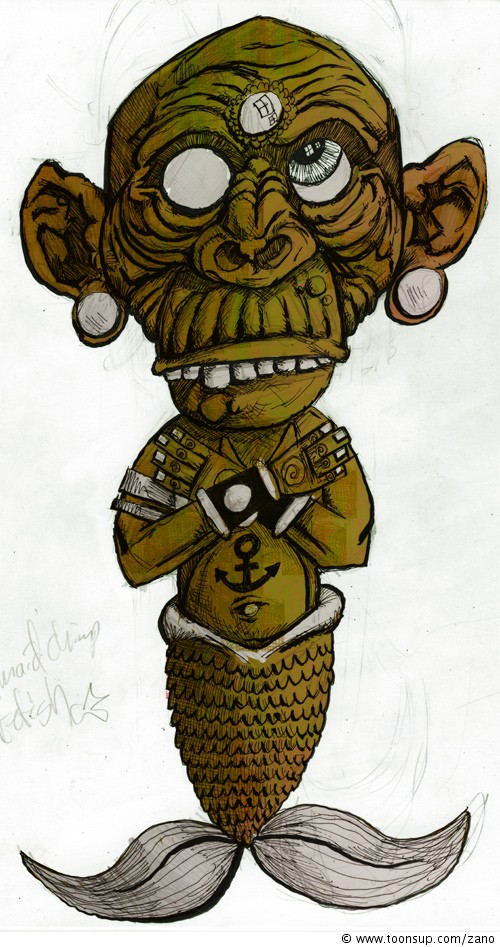Concept Art / Character Design: mermaid-chimp-fetish 1