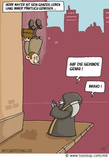 Cartoon: Pünktliche Ankunft 1
