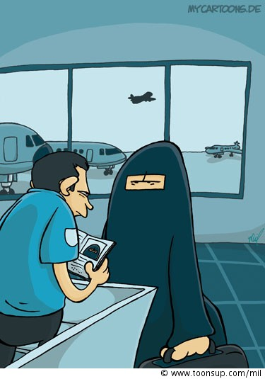 Cartoon: Passkontrolle 1