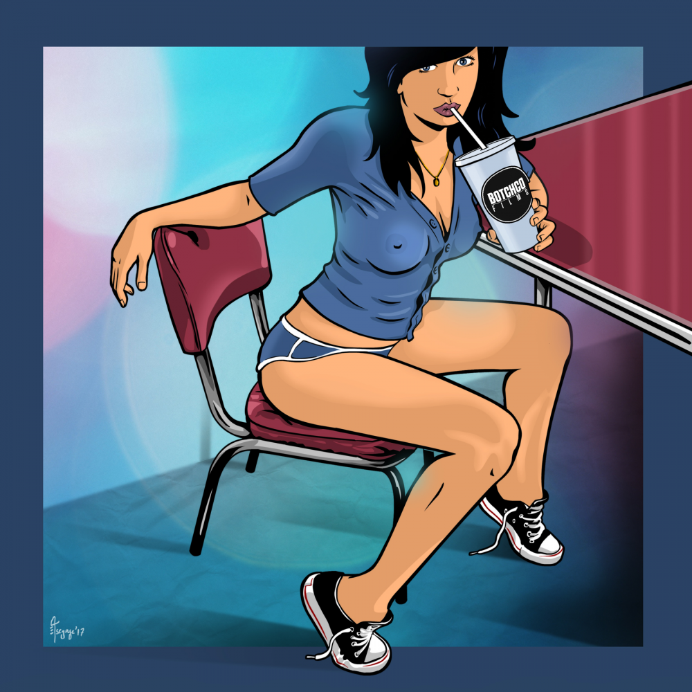 Illustration: Drinking Woman 1