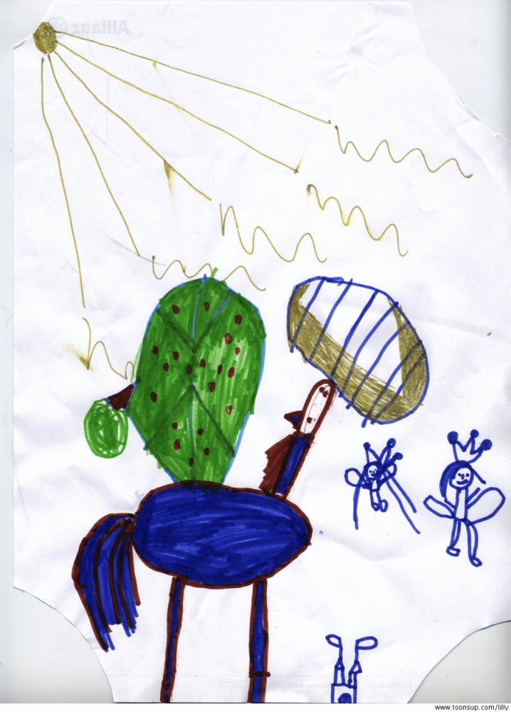 Illustration: Das blaue Pferd und die Feen 1