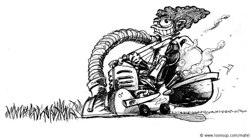 Illustration: der Rasenmähermann 1