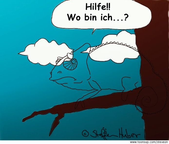 Cartoon: Orientierungsloses Chamäleon 1