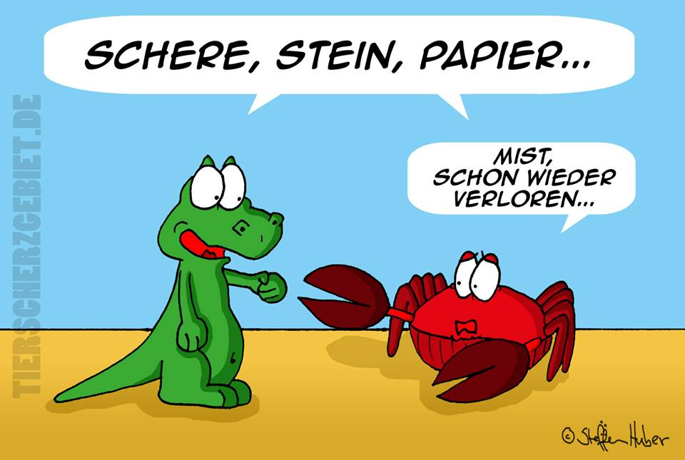 Cartoon: Schere, Stein, Papier 1